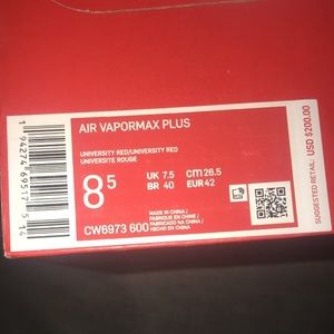 Vapormax Plus “Triple Red”